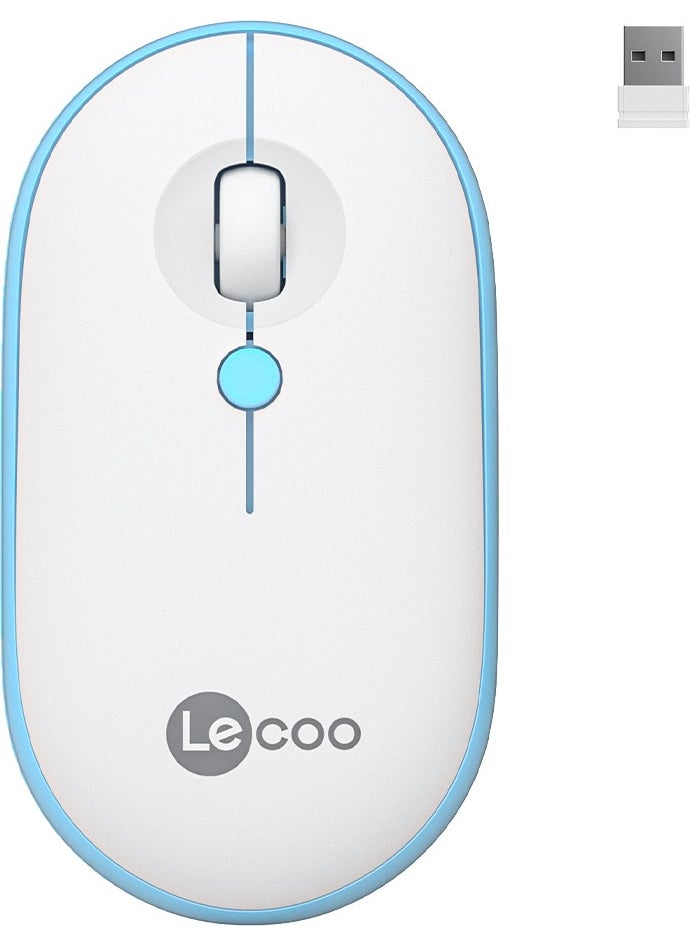 WS212 Wireless 1600DPI 4-Button Optical Mouse White & Blue