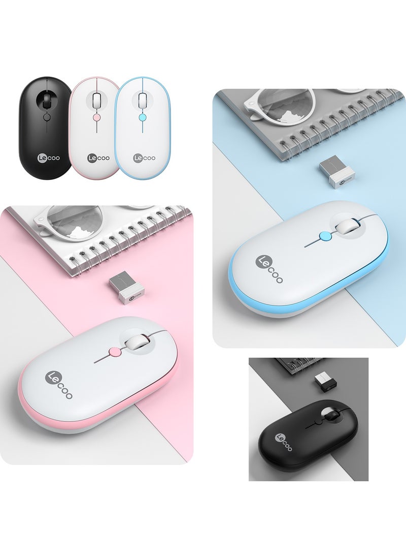 WS212 Wireless 1600DPI 4-Button Optical Mouse White & Blue