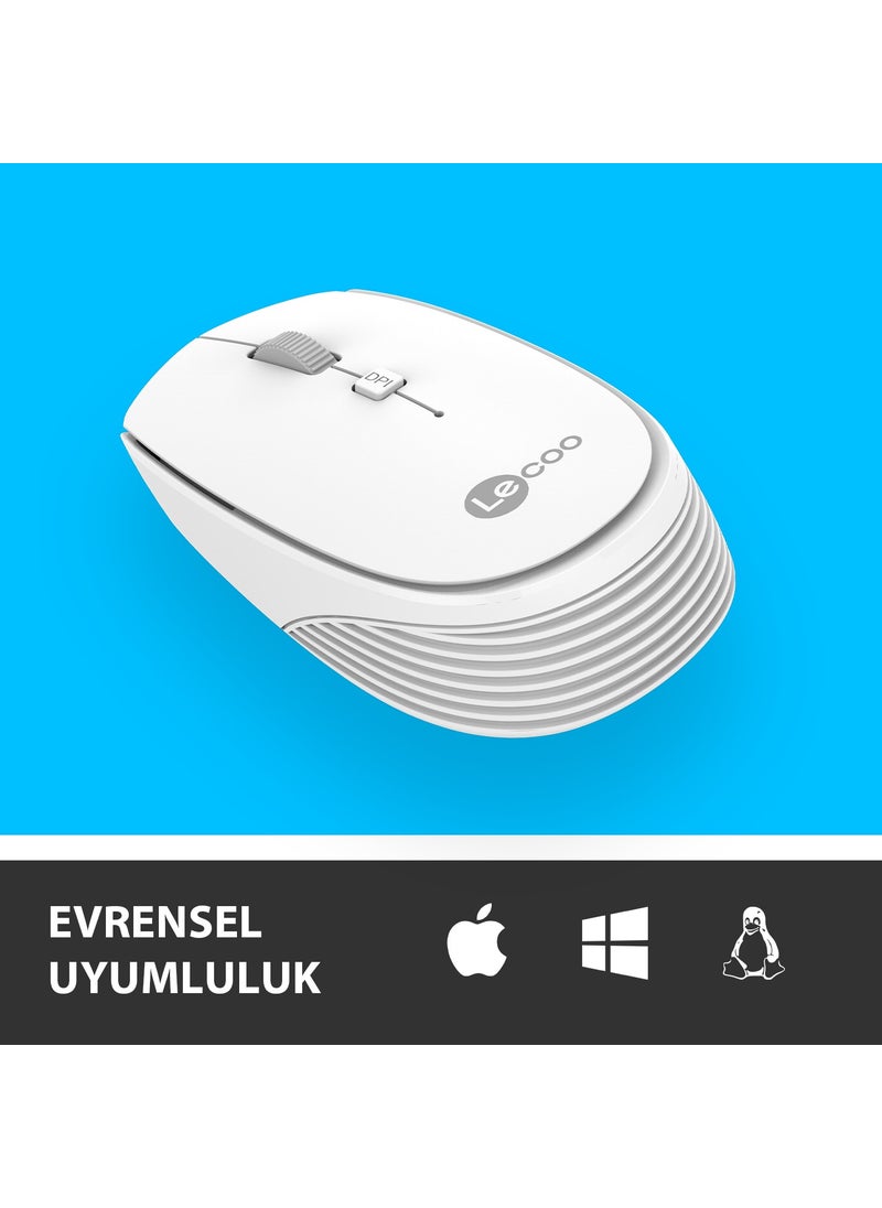 WS202 Wireless 1200DPI 4-Button Optical Mouse White