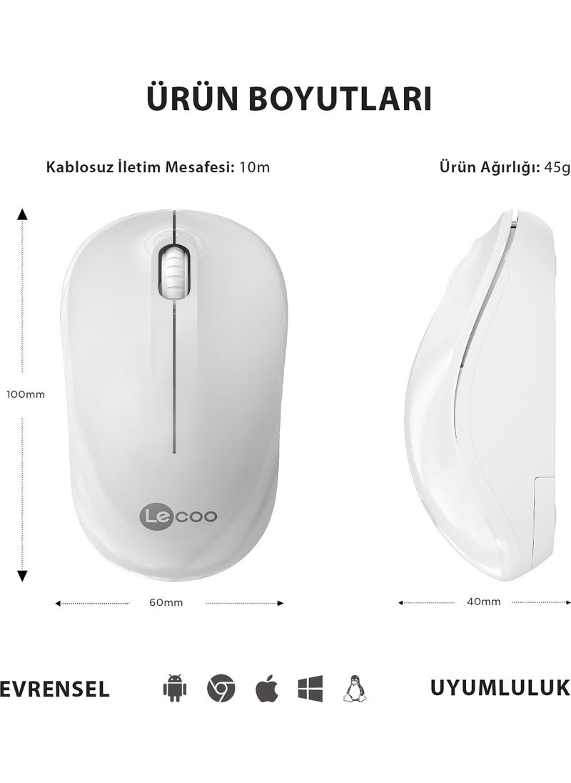 WS206 Wireless 1200DPI 3-Button Optical Mouse White