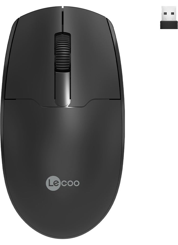 WS204 Wireless 1200DPI 3-Button Optical Black Mouse