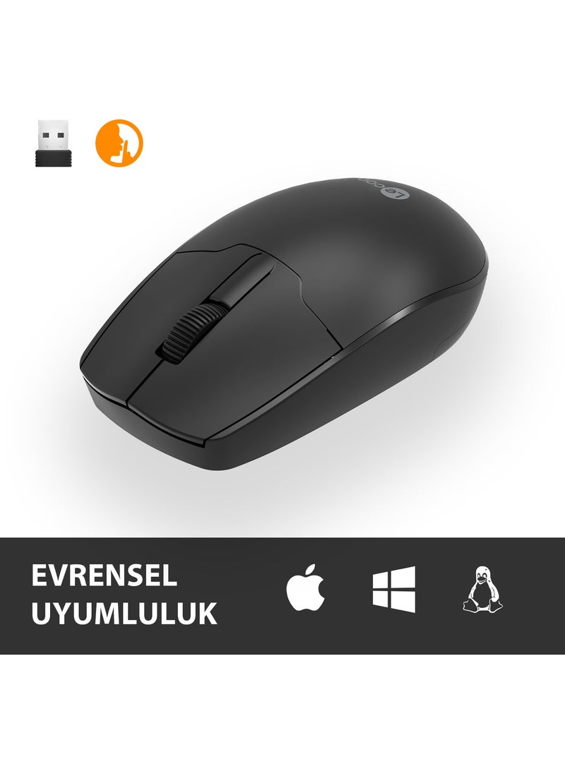 WS204 Wireless 1200DPI 3-Button Optical Black Mouse