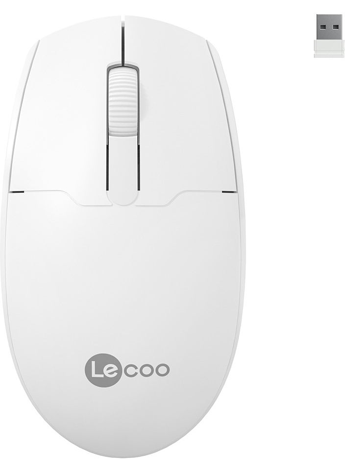 WS204 Wireless 1200DPI 3-Button Optical Mouse White