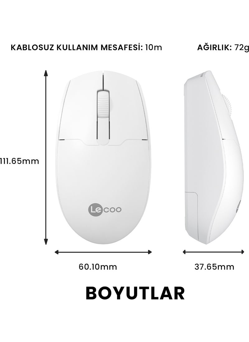 WS204 Wireless 1200DPI 3-Button Optical Mouse White