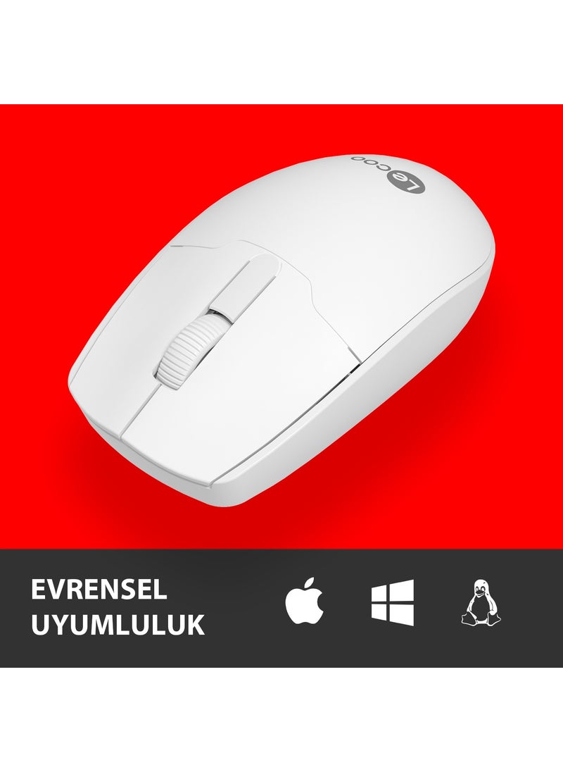 WS204 Wireless 1200DPI 3-Button Optical Mouse White