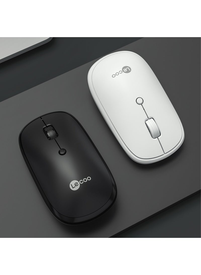 Lenovo WS209 Dual Mode 2.4GHz WiFi + Bluetooth 6-Button 1600DPI Rechargeable Silent Compact Wireless Optical Mouse White