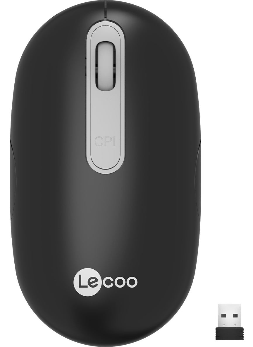 Lenovo WS207 Rechargeable Wireless 1600DPI 4-Button Silent Compact Optical Mouse Black