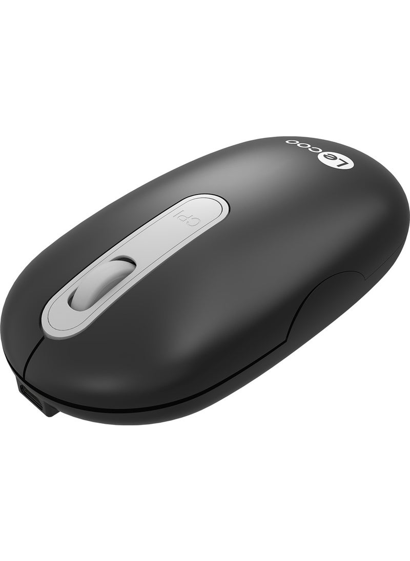 Lenovo WS207 Rechargeable Wireless 1600DPI 4-Button Silent Compact Optical Mouse Black