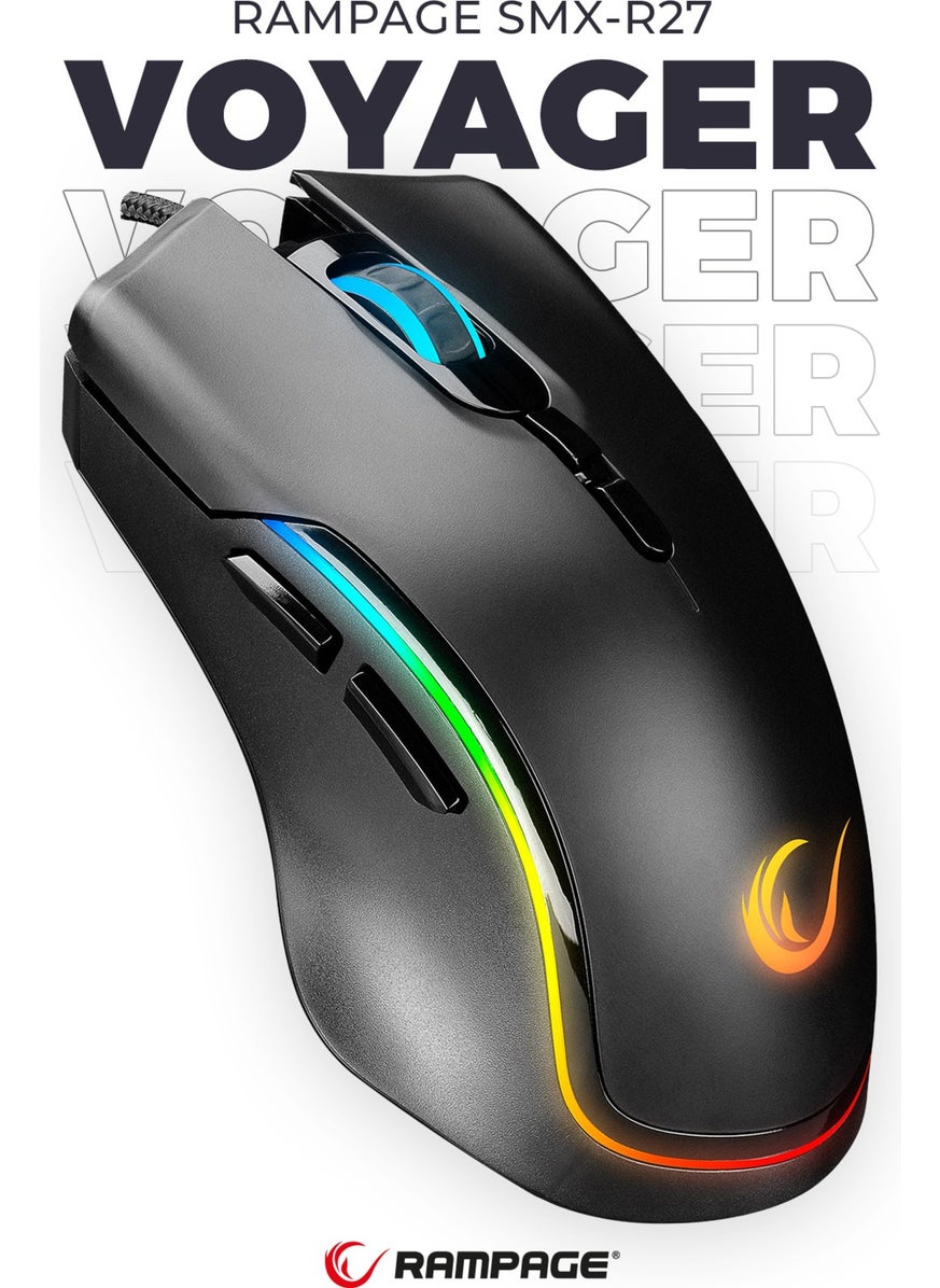 Smx-R27 Voyager USB RGB Illuminated Macro 7200 Dpi Gaming Mouse
