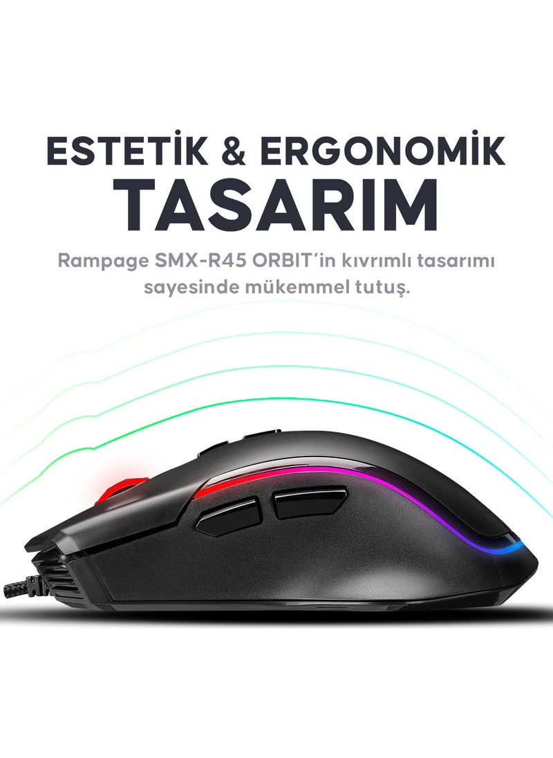 Smx-R27 Voyager USB RGB Illuminated Macro 7200 Dpi Gaming Mouse