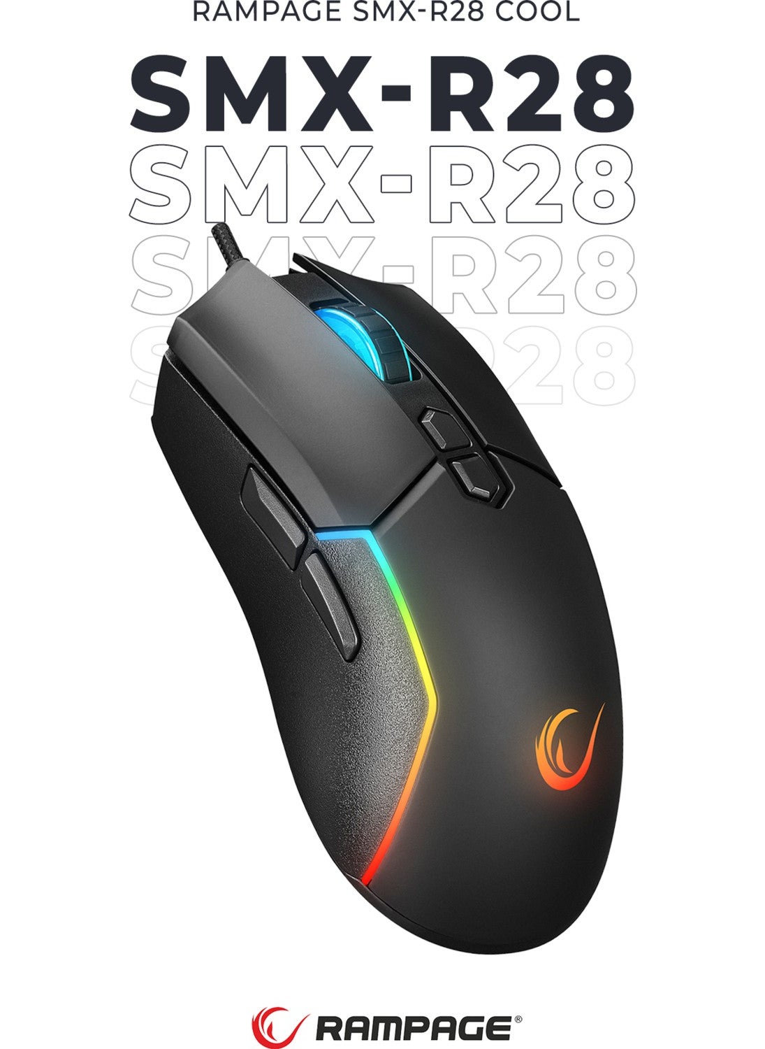 SMX-R28 Cool RGB Light + Macro 7200DPI / 1000hz Gaming Mouse Professional Mouse