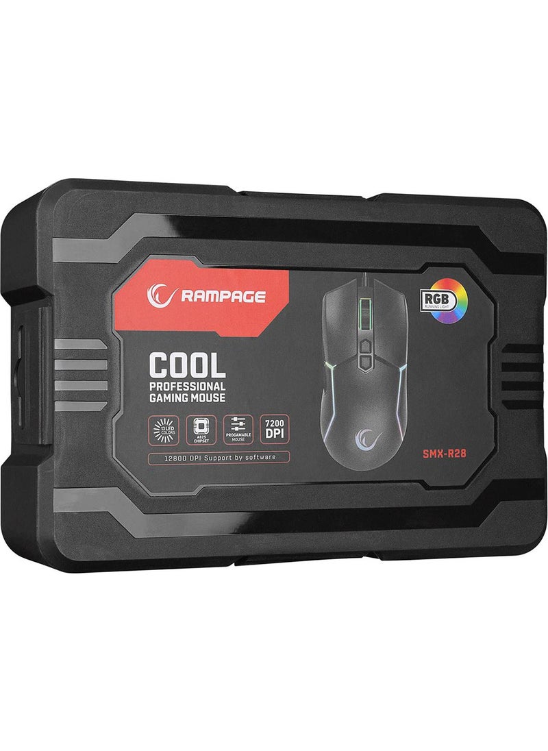 SMX-R28 Cool RGB Light + Macro 7200DPI / 1000hz Gaming Mouse Professional Mouse