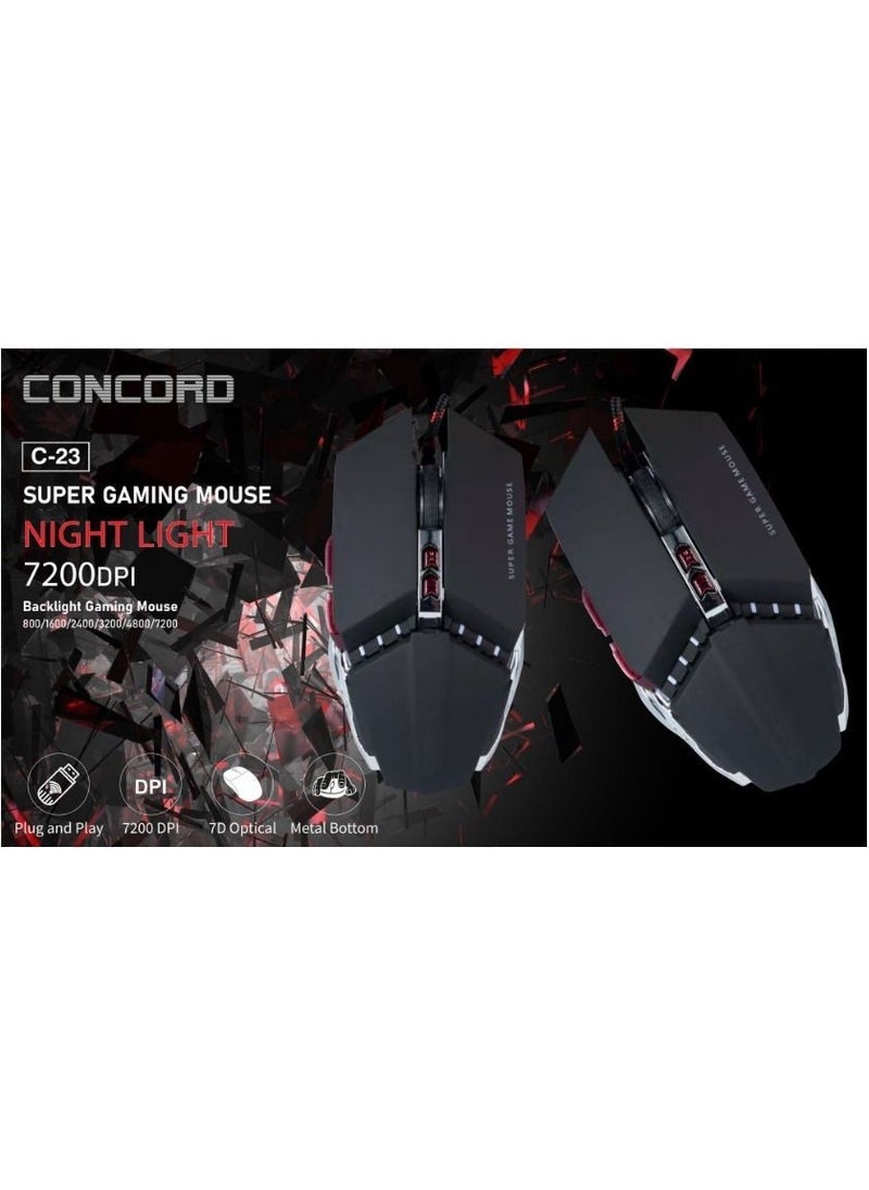 C-23 USB Gaming Mouse 7200DPI