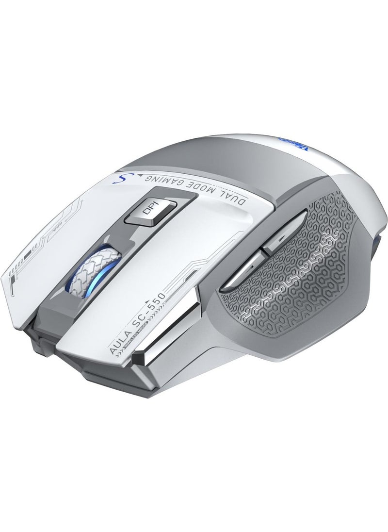 SC550 4800DPI 7-Key Macro 2.4GHz Wireless Optical RGB Gaming Mouse White