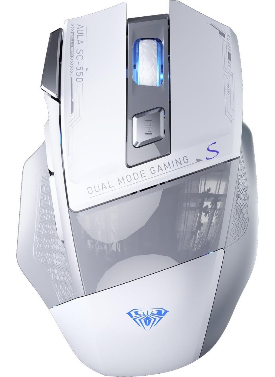 SC550 4800DPI 7-Key Macro 2.4GHz Wireless Optical RGB Gaming Mouse White