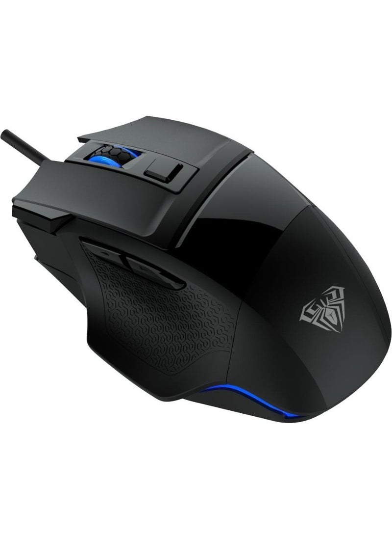 S12 2400 DPI 7 Key Macro Wired Optical Gaming Mouse