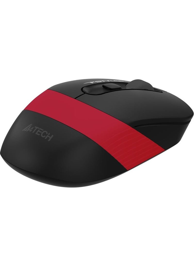 FG10 Nano Receiver Wireless Optical 2000DPI Energy Saving Mouse - Black/Red