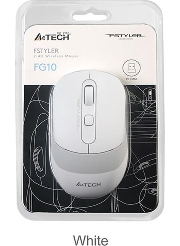 FG10 Nano Receiver Wireless Optical 2000DPI Energy Saving Mouse - White