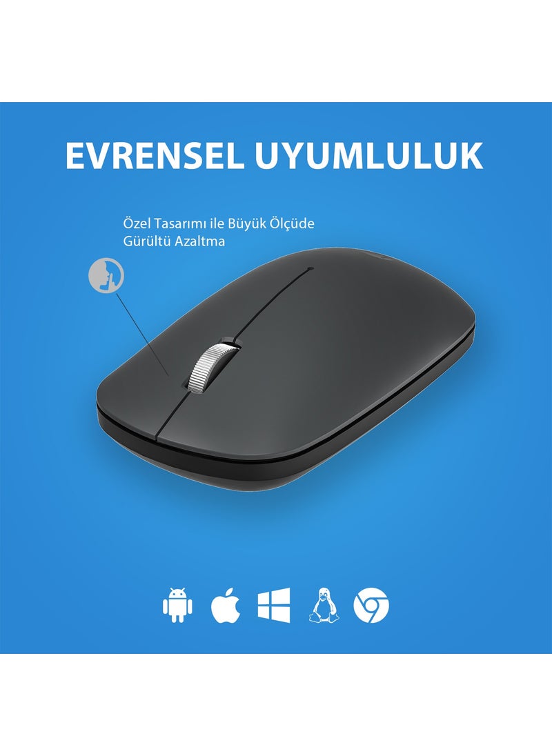 WS214 Wireless 1200DPI 3-Button Optical Mouse Gray