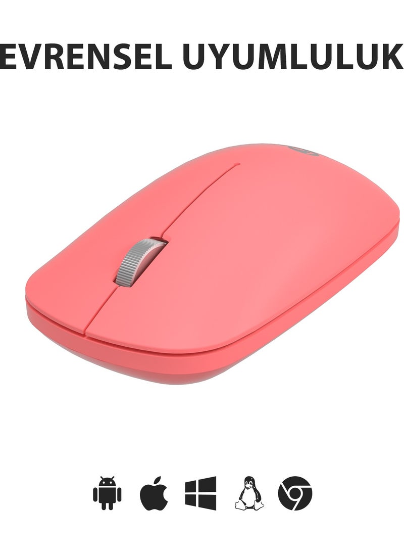 WS214 Wireless 1200DPI 3-Button Optical Mouse Pink