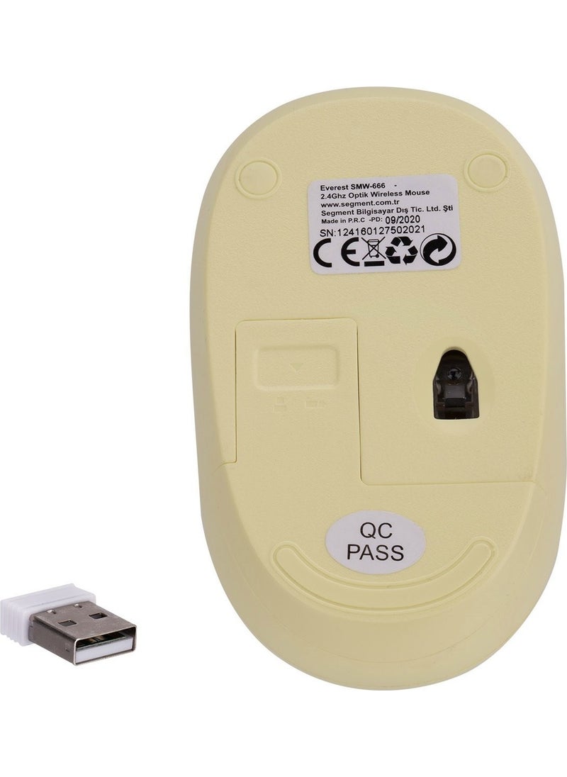 SMW-666 USB Yellow 2.4ghz Optical Wireless Mouse