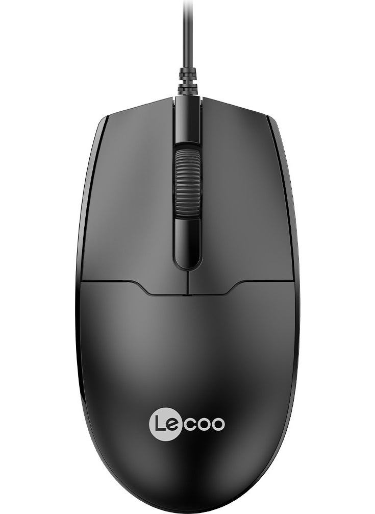 MS101 USB Wired 1200DPI 3-Button Optical Mouse Black