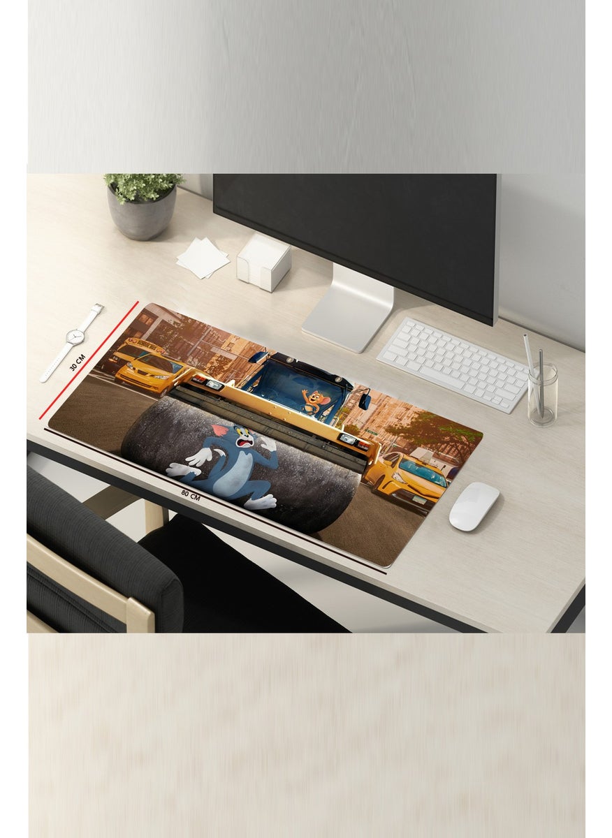 80X30 cm Tom and Jerry Non-Slip Base 3mm Stitched Gaming Gaming Mouse Pad