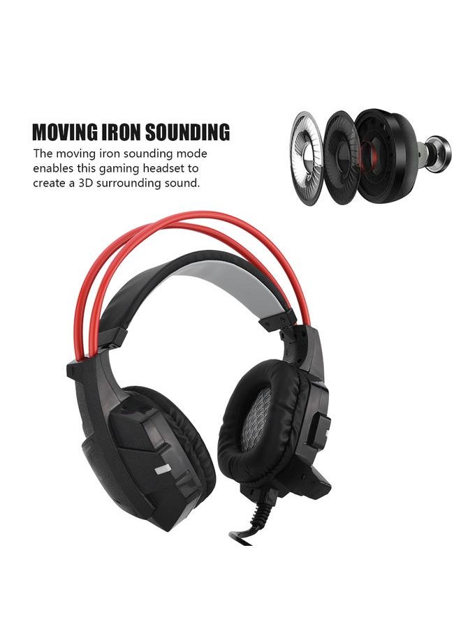 3D Surrounding Gaming Headset Moving Iron Sounding Precise Positioning Gamer Headphones