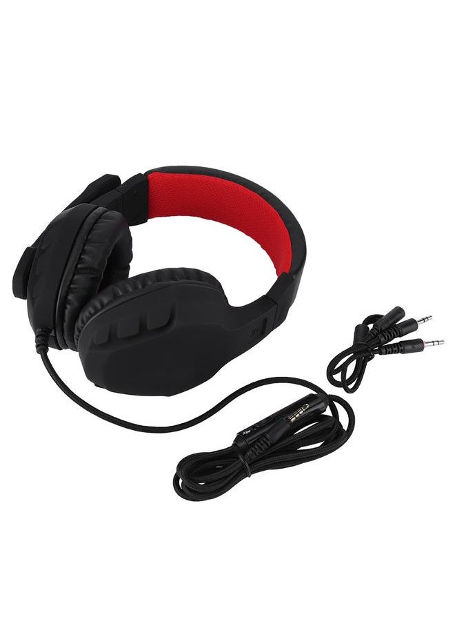 NUBWO U3 Stereo Surrounding HiFi Gaming Headset Adjustable Headband Gamer Headphones -Black+Red