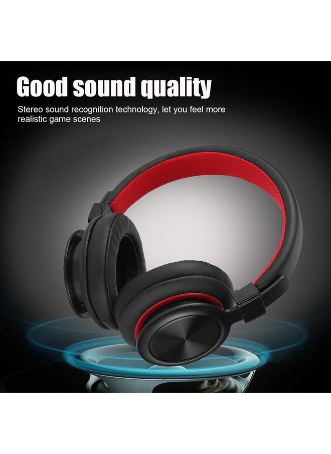 NUBWO N10 Wired Gaming Bass Earphone Headphone Over Ear Headset (Black + Red)