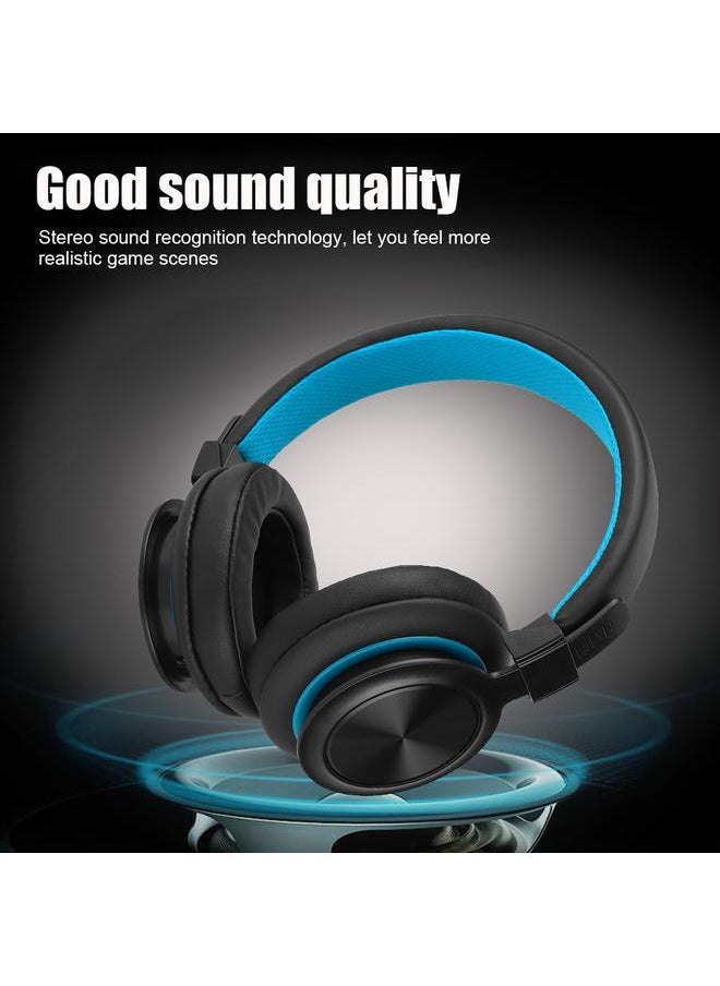 NUBWO N10 Wired Gaming Bass Earphone Headphone Over Ear Headset (Black + Blue)