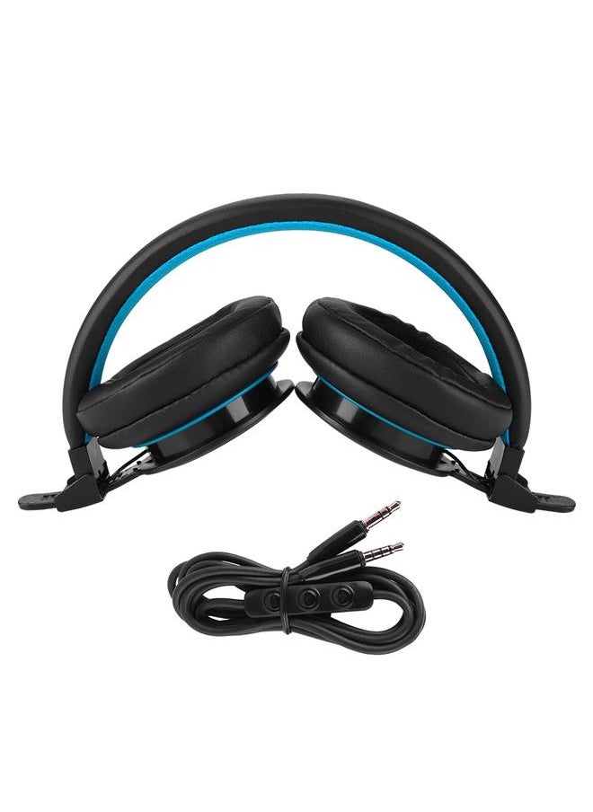 NUBWO N10 Wired Gaming Bass Earphone Headphone Over Ear Headset (Black + Blue)