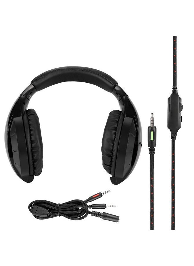 3.5mm Stereo Bass Competitive Gaming Headset E-sports Wired Headphone + Mic (Black+red)
