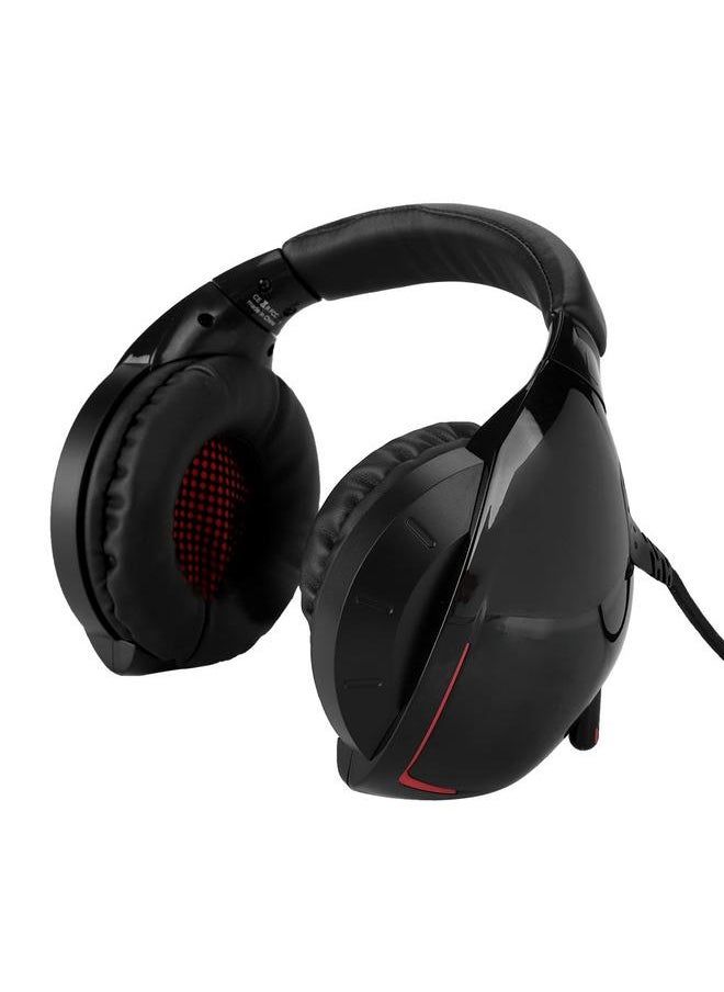 3.5mm Stereo Bass Competitive Gaming Headset E-sports Wired Headphone + Mic (Black+red)