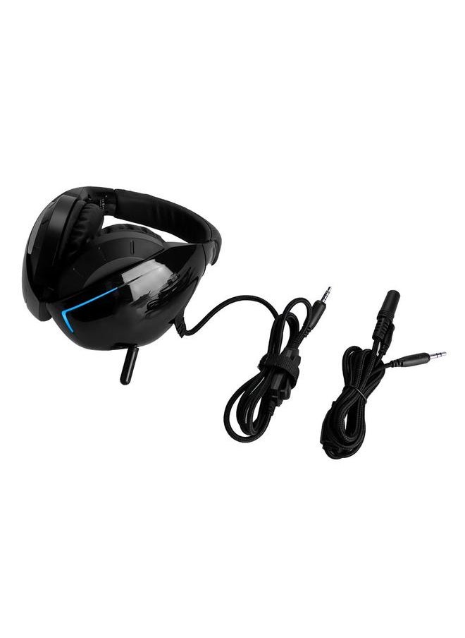 3.5mm Stereo Bass Competitive Gaming Headset E-sports Wired Headphone + Mic (Black+blue)