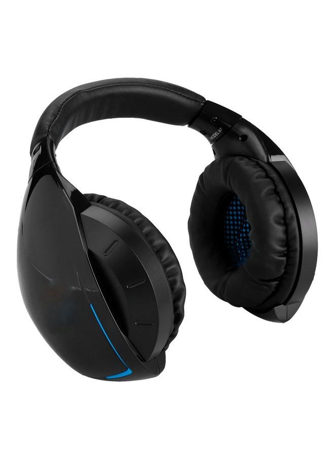 3.5mm Stereo Bass Competitive Gaming Headset E-sports Wired Headphone + Mic (Black+blue)