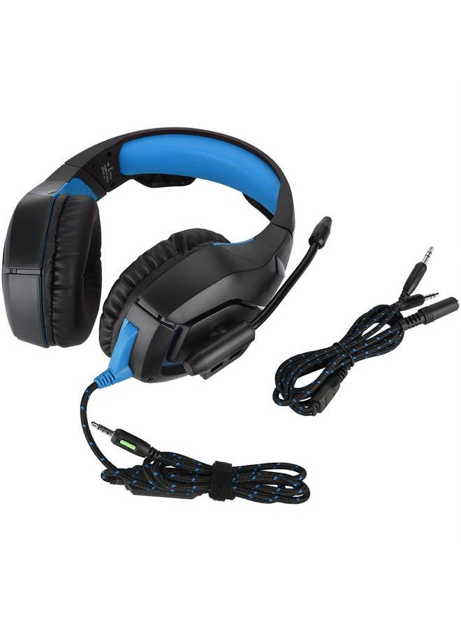 Stereo Gaming Headset Wired Headphone with Mic for PS4/PS4 Pro/Xbox one/Xbox one S Black+Blue