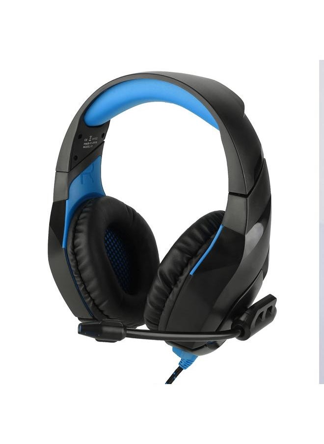 Stereo Gaming Headset Wired Headphone with Mic for PS4/PS4 Pro/Xbox one/Xbox one S Black+Blue