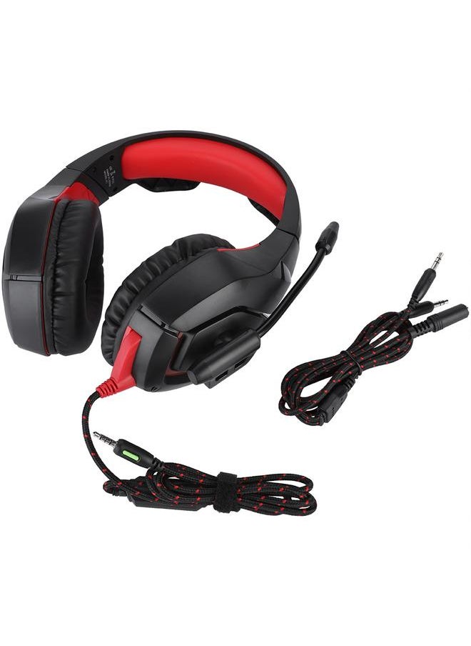 Stereo Gaming Headset Wired Headphone with Mic for PS4/PS4 Pro/Xbox one/Xbox one S Black+Red