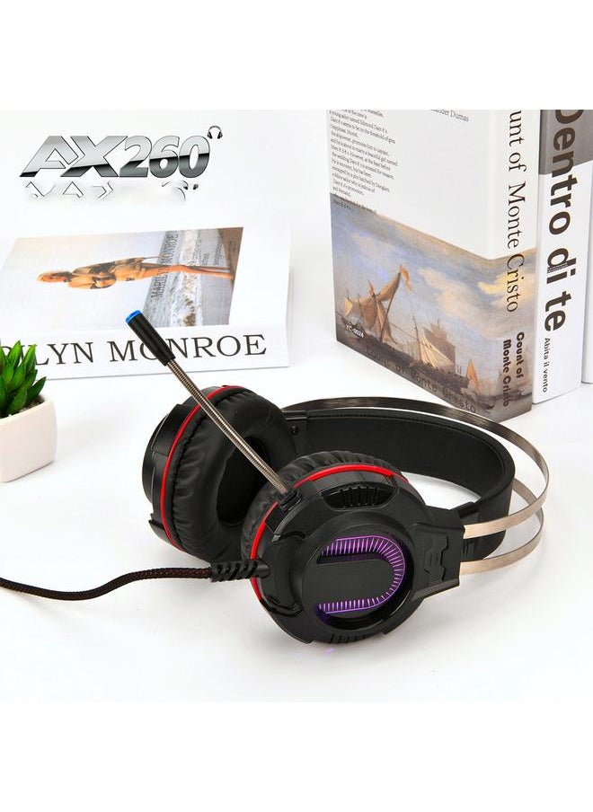 Ajazz AX260 3.5mm Stereo PC Competitive Gaming Headset E-sports Wired Headphone + Mic