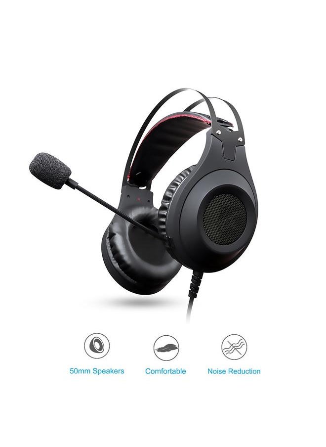 NUBWO N2 Wired Stereo Gaming Headset Headphone with Microphone for PS4/PS4 Pro(Black)