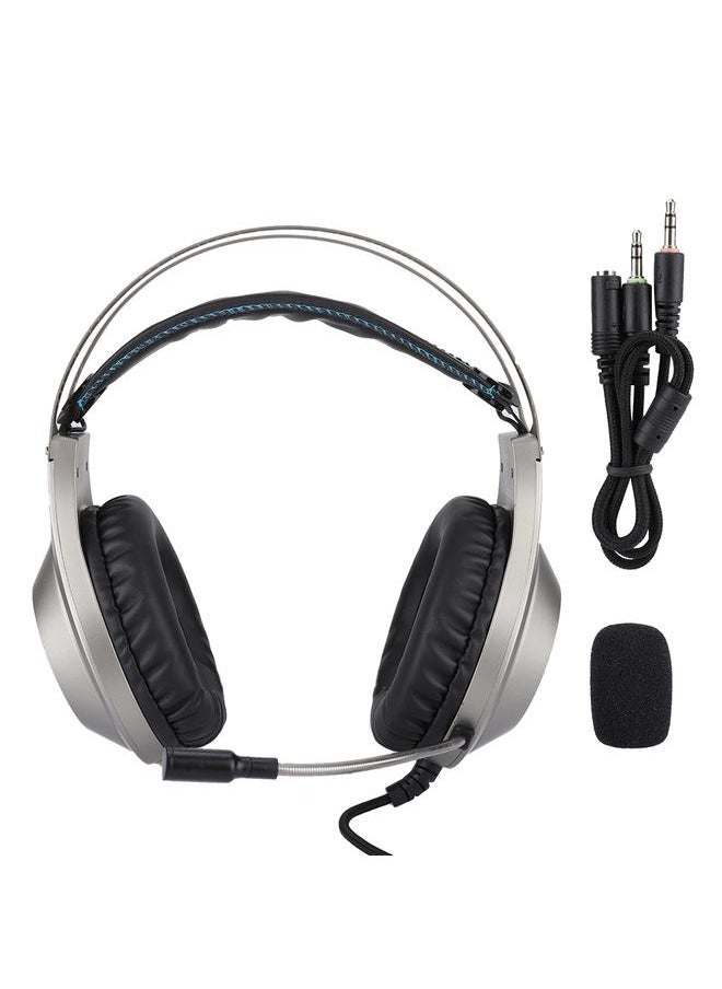 NUBWO N2 Wired Stereo Gaming Headset Headphone with Microphone for PS4/PS4 Pro(Silver)