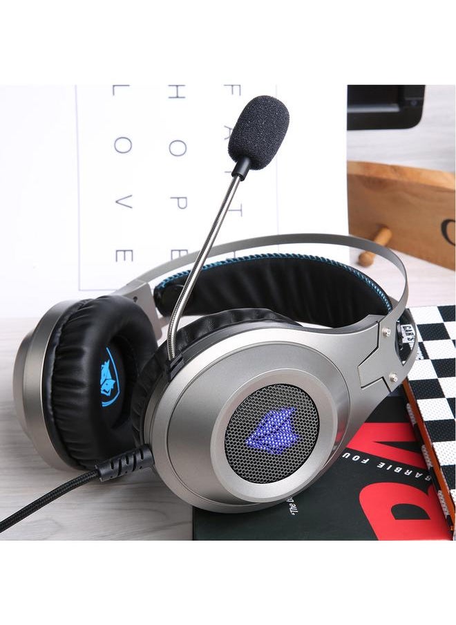 NUBWO N2 Wired Stereo Gaming Headset Headphone with Microphone for PS4/PS4 Pro(Silver)