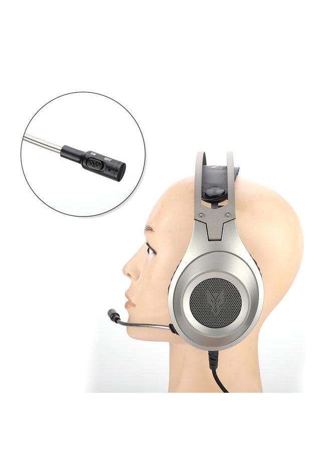 NUBWO N2 Wired Stereo Gaming Headset Headphone with Microphone for PS4/PS4 Pro(Silver)