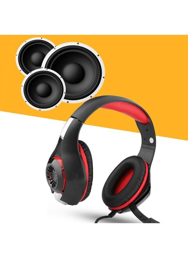 Black Red 3.5mm Gaming Headset USB E-sports Wired Headset with Microphone