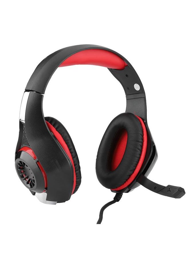 Black Red 3.5mm Gaming Headset USB E-sports Wired Headset with Microphone
