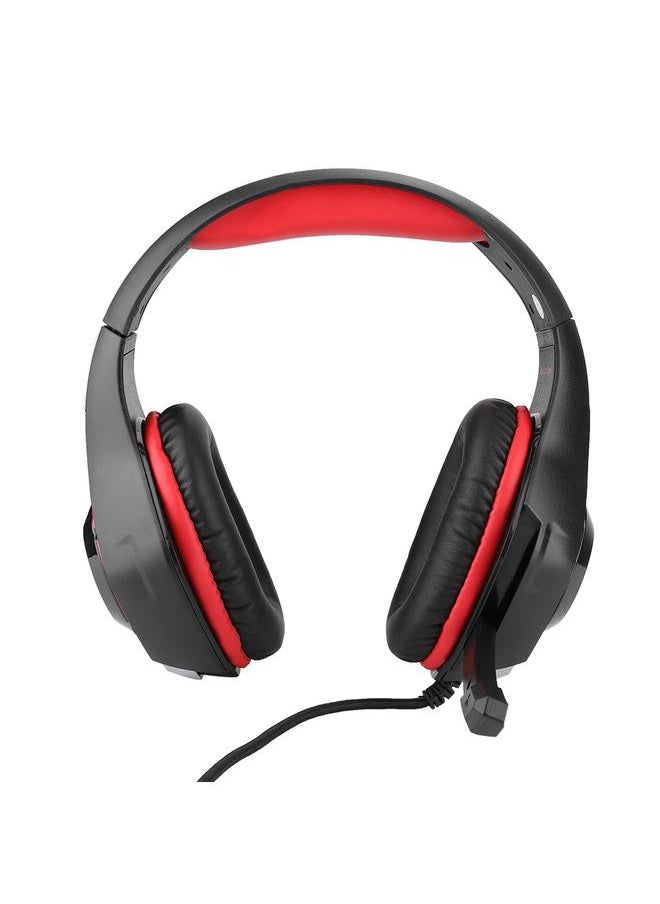 Black Red 3.5mm Gaming Headset USB E-sports Wired Headset with Microphone