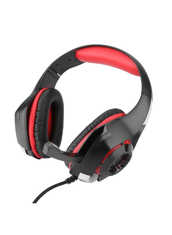 Black Red 3.5mm Gaming Headset USB E-sports Wired Headset with Microphone