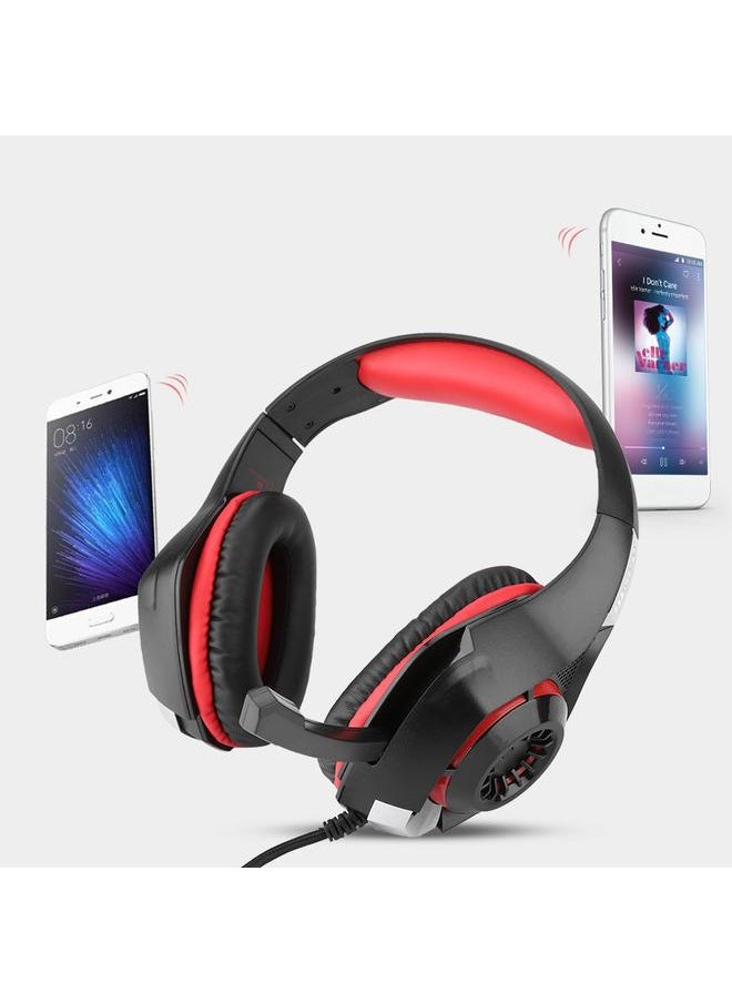 Black Red 3.5mm Gaming Headset USB E-sports Wired Headset with Microphone