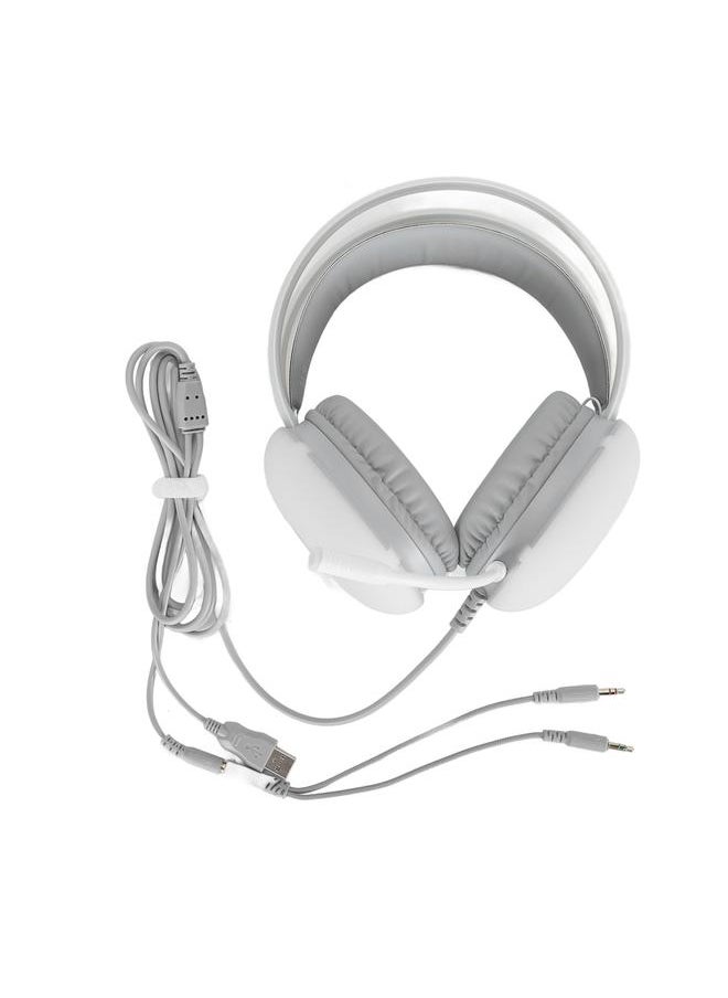 RGB Gaming Headset with Microphone Noise Reduction USB 3.5mm Ergonomic Wired Gaming Headset with Dynamic RGB LED Light